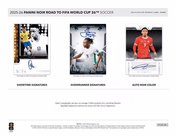 2025/26 Panini Noir Road to FIFA World Cup Football Hobby Box view 3