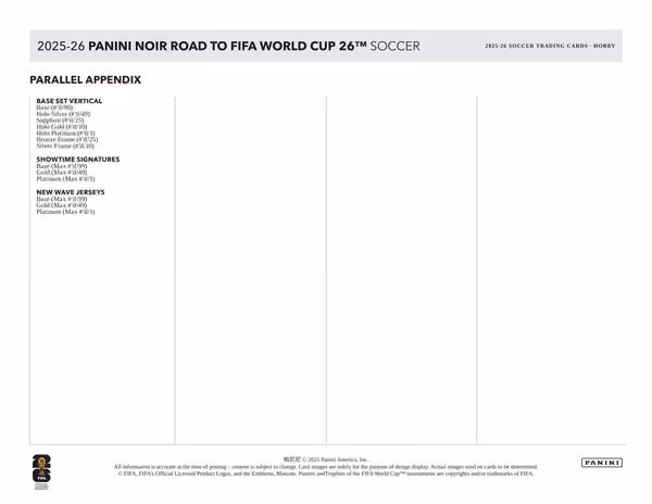 2025/26 Panini Noir Road to FIFA World Cup Football Hobby Box view 6