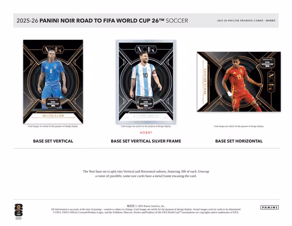 2025/26 Panini Noir Road to FIFA World Cup Football Hobby Box view 2