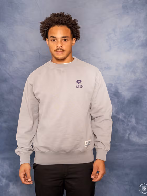 Minnesota Vikings L&L '96 Classics NFL Crew Sweater Gray view 5