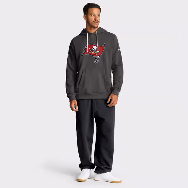 Tampa Bay Buccaneers 2025 NFL Sideline Standard Issue Hoodie Pewter view 4