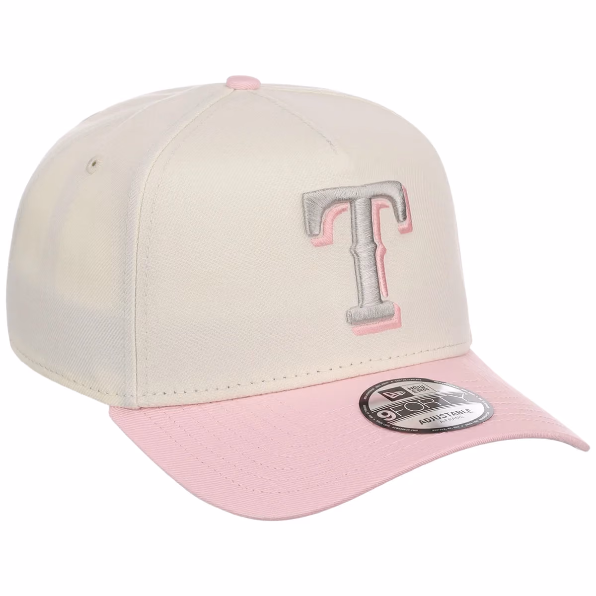 Texas Rangers MLB Chrome x Pink FASHION CORE New Era 9FORTY A-Frame front view
