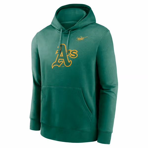 Oakland Athletics Cooperstown Logo Nike Club Fleece MLB Hoodie Green view 1