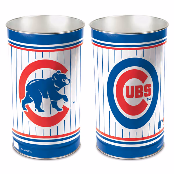 Chicago Cubs Metal MLB Wastebasket view 1
