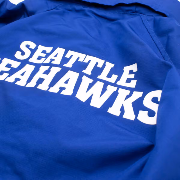 Seattle Seahawks NFL Quarter Zip Windbreaker Jacket Blue view 8