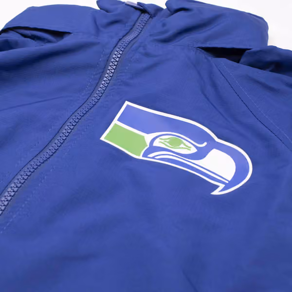 Seattle Seahawks NFL Quarter Zip Windbreaker Jacket Blue view 3