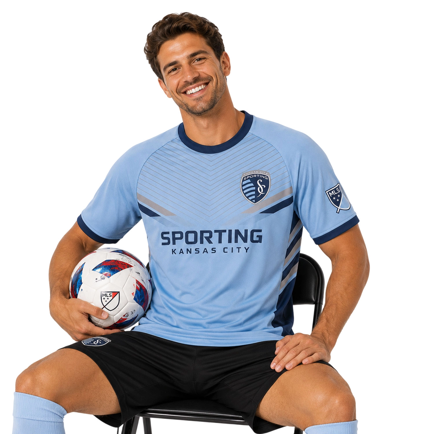 Sporting KC Soccer Jersey Custom Elite Linear Style