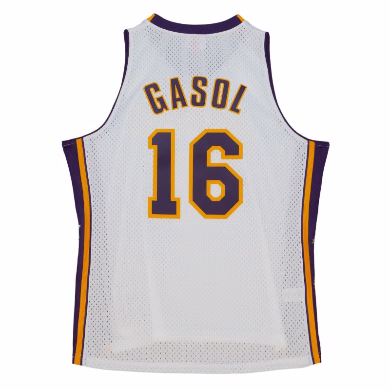 Pau Gasol #16 Los Angeles Lakers HOF 2001-19 Mitchell & Ness Swingman NBA Jersey view 2