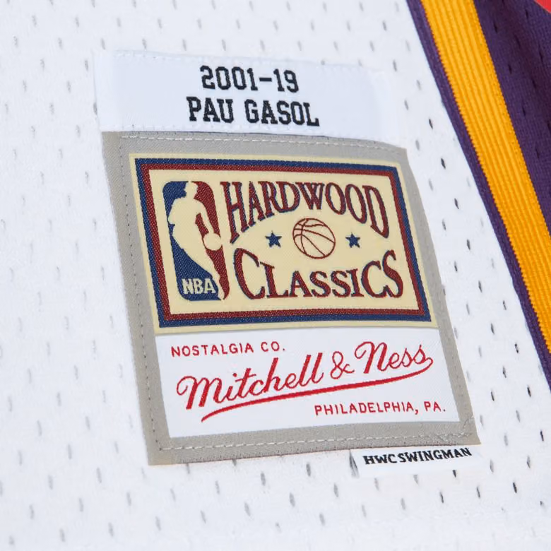 Pau Gasol #16 Los Angeles Lakers HOF 2001-19 Mitchell & Ness Swingman NBA Jersey view 3