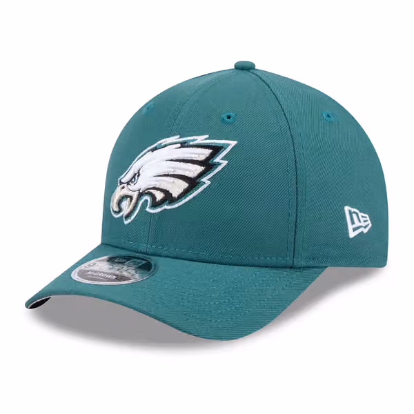 Philadelphia Eagles NFL Team Logo New Era 9FORTY M-Crown Snapback Cap Green product photo
