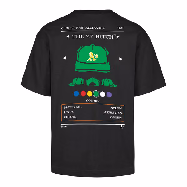 Athletics 8-Bit Hero Foundation MLB T-Shirt Black view 2