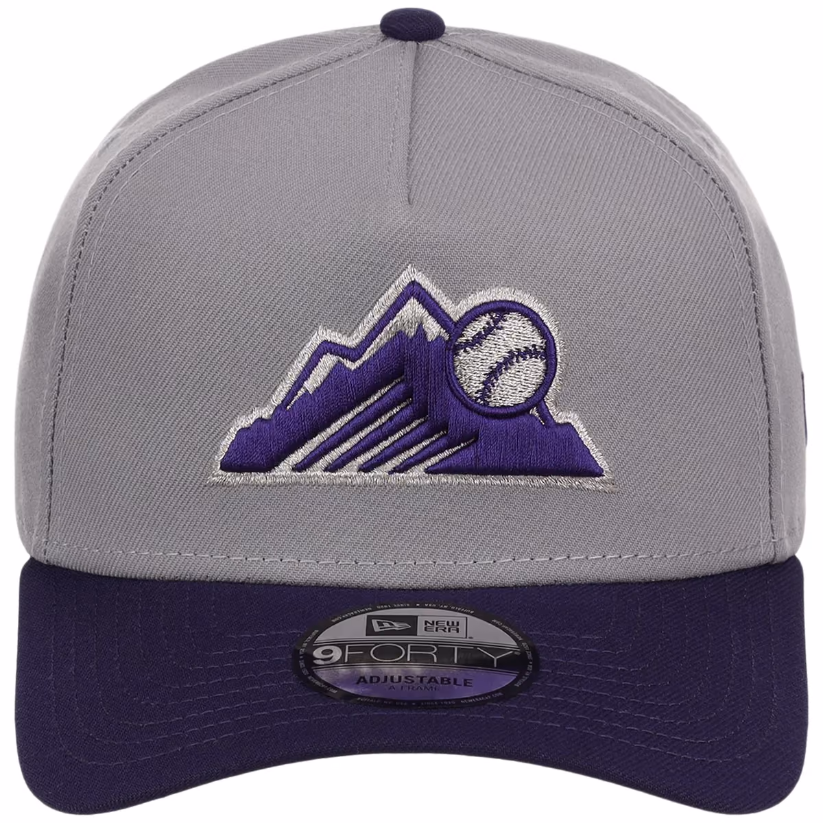 Colorado Rockies MLB Gray OTC FASHION CORE New Era 9FORTY A-Frame detail view