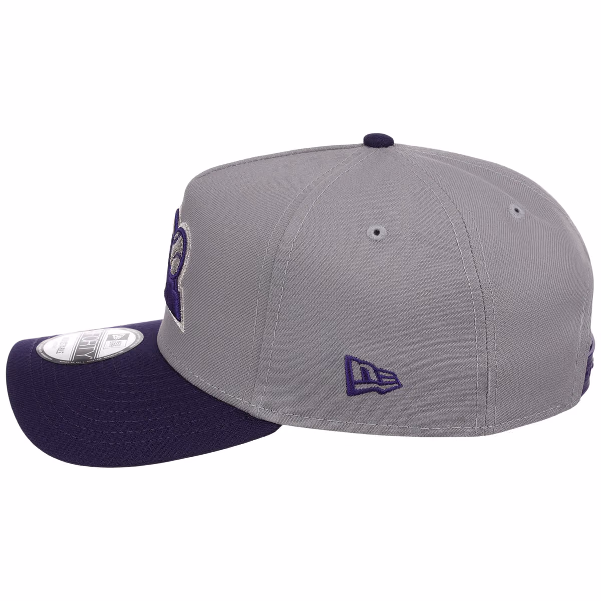 Colorado Rockies MLB Gray OTC FASHION CORE New Era 9FORTY A-Frame detail view
