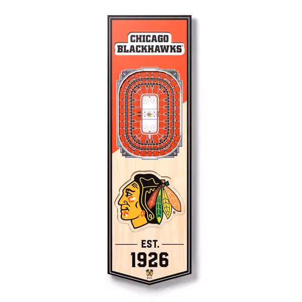 Chicago Blackhawks 3D Stadium NHL Banner view 1