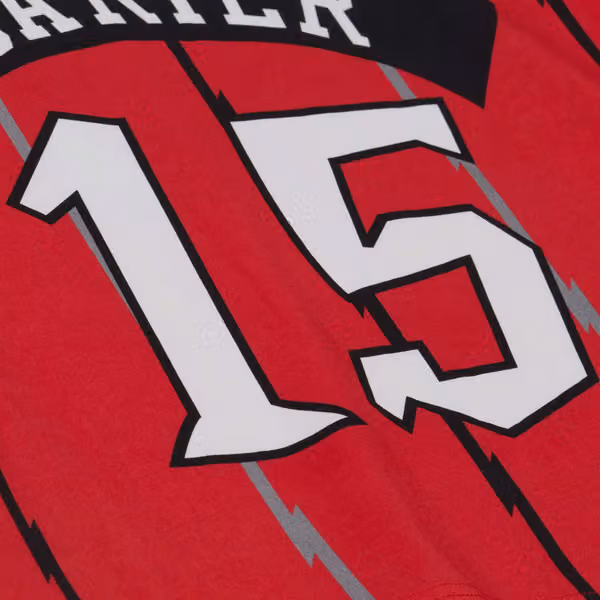 Vince Carter #15 Toronto Raptors Backward Jersey T-Shirt Red view 5