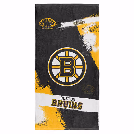 Boston Bruins Spray NHL Beach Towel view 1
