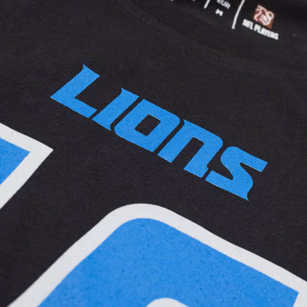 Amon-Ra St. Brown #14 Detroit Lions Player NFL T-Shirt Black view 6