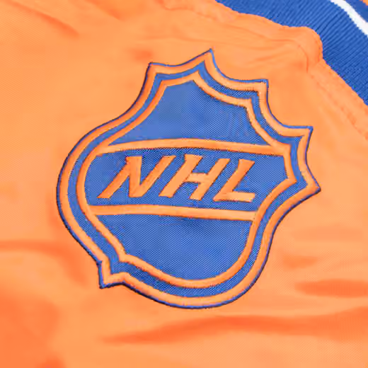 Edmonton Oilers Enforcer NHL Varsity Satin Jacket view 5