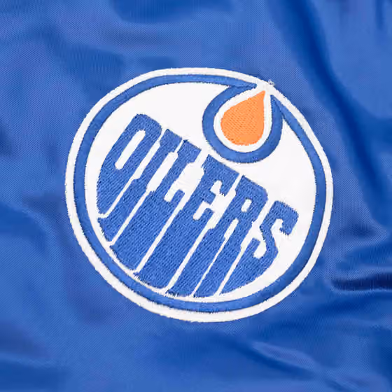 Edmonton Oilers Enforcer NHL Varsity Satin Jacket view 3