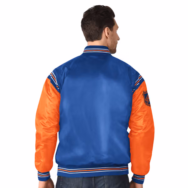 Edmonton Oilers Enforcer NHL Varsity Satin Jacket view 2