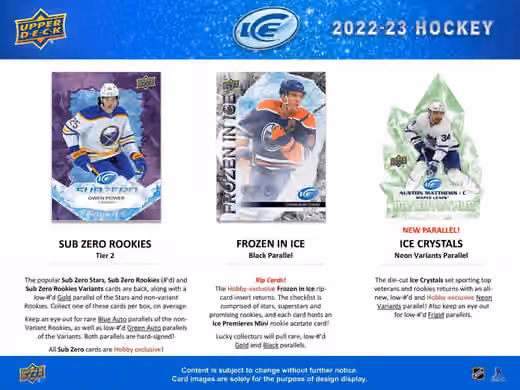 2022/23 Upper Deck Ice NHL Hockey Hobby Box view 3