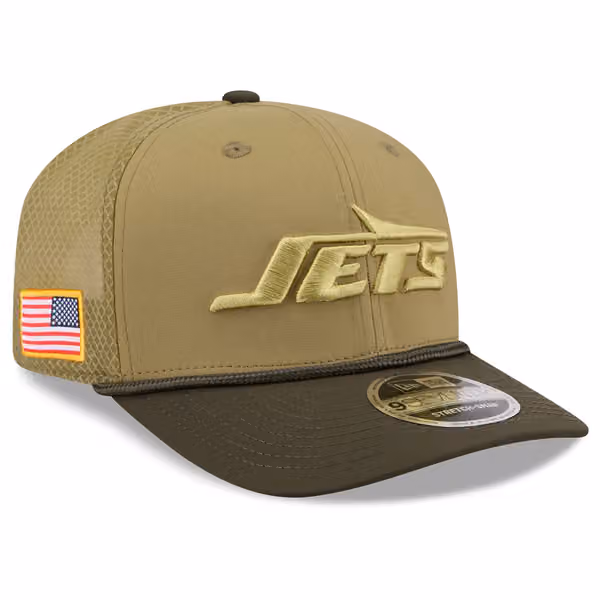 New York Jets 2025 NFL Salute to Service 9SEVENTY Trucker Snapback Cap Olive product photo