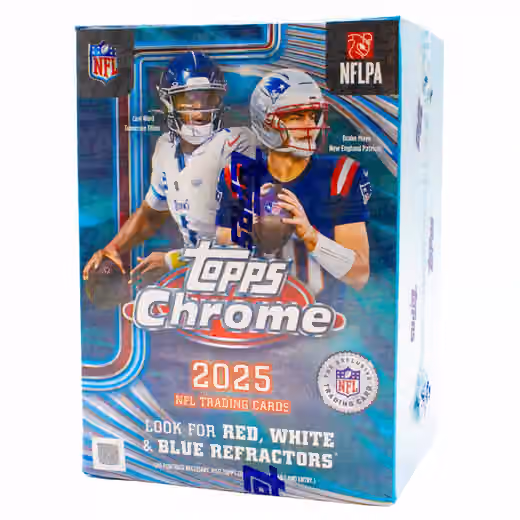 2025 Topps Chrome Football NFL Blaster Box view 1