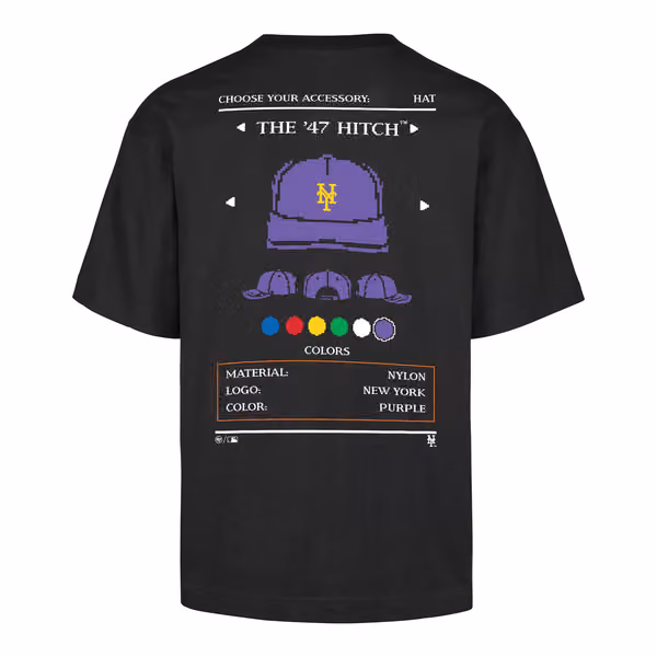 New York Mets 8-Bit Hero Foundation MLB T-Shirt Black view 2