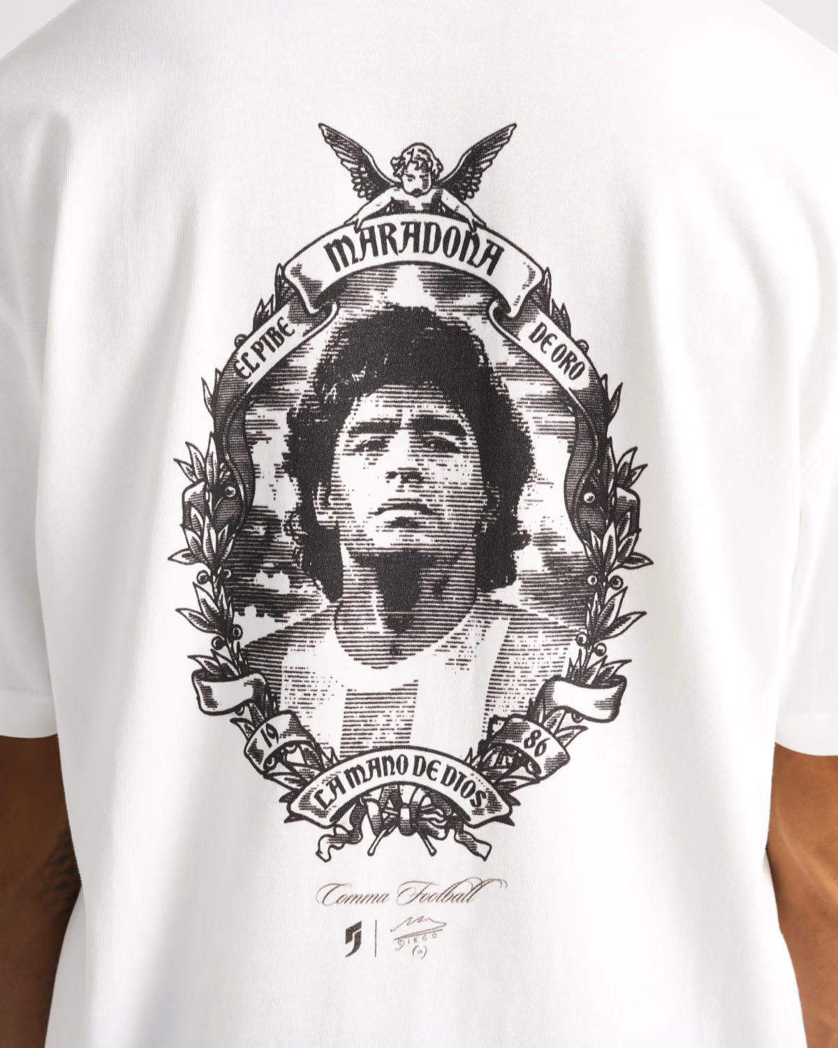 Jersevo Custom Personalized Maradona® Eterno Heavyweight T-Shirt back view