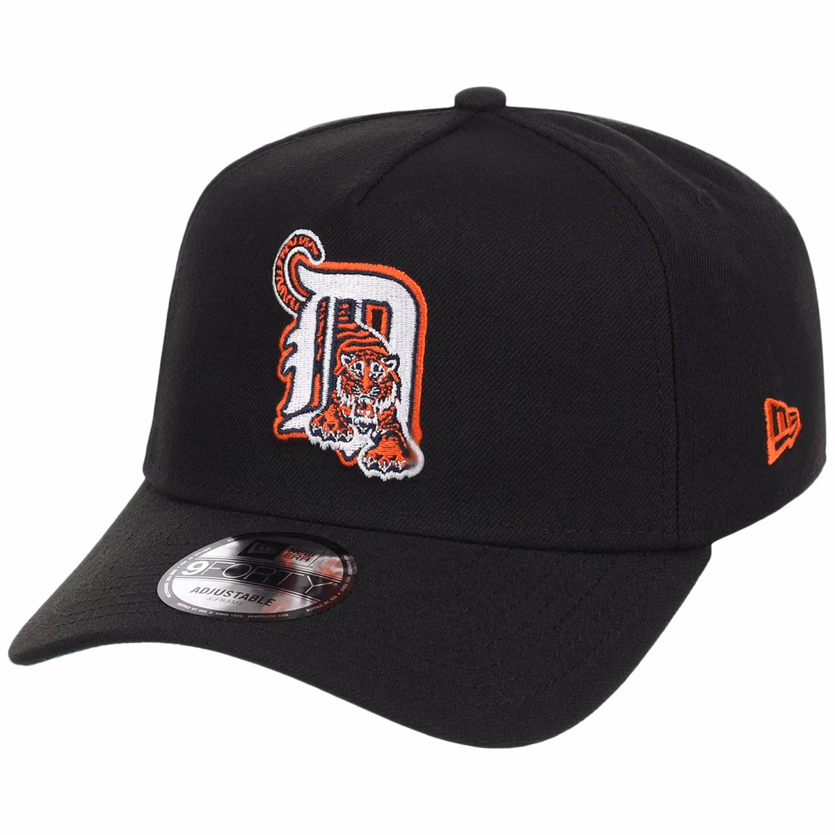 Detroit Tigers MLB Black Dome New Era 9FORTY A-Frame detail view