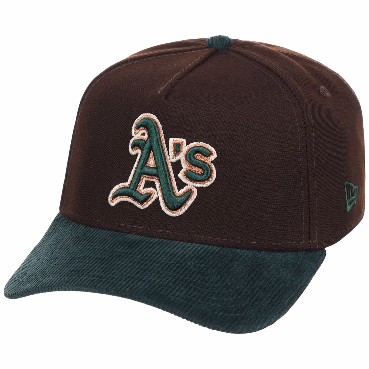 Oakland Athletics MLB Forest Ember New Era 9FORTY A-Frame detail view