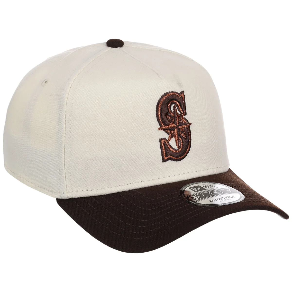 Seattle Mariners MLB Chrome x Burnt Wood FASHION CORE New Era 9FORTY A-Frame front view