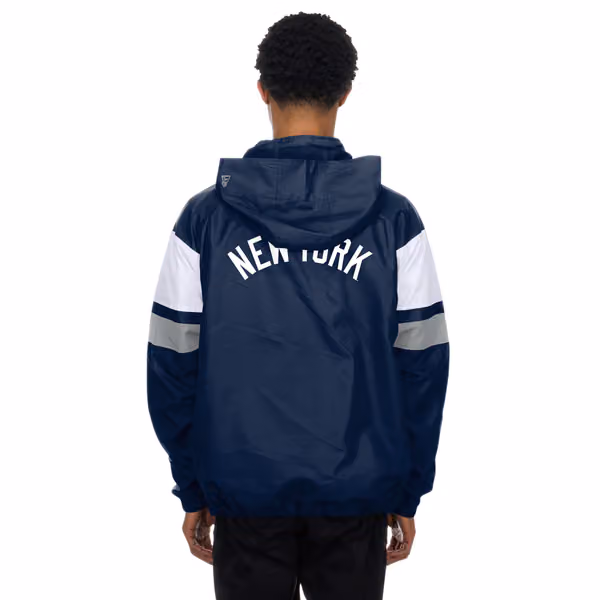 New York Yankees MLB Quarter Zip Windbreaker Jacket Navy view 2