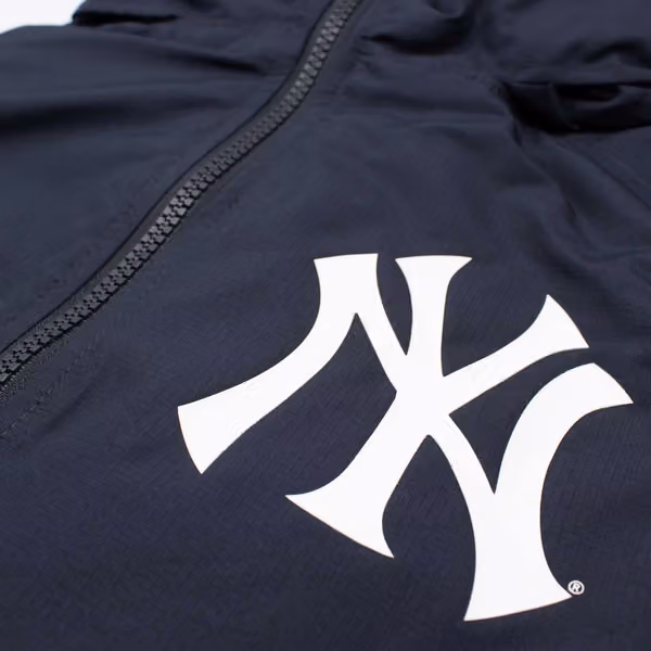 New York Yankees MLB Quarter Zip Windbreaker Jacket Navy view 3