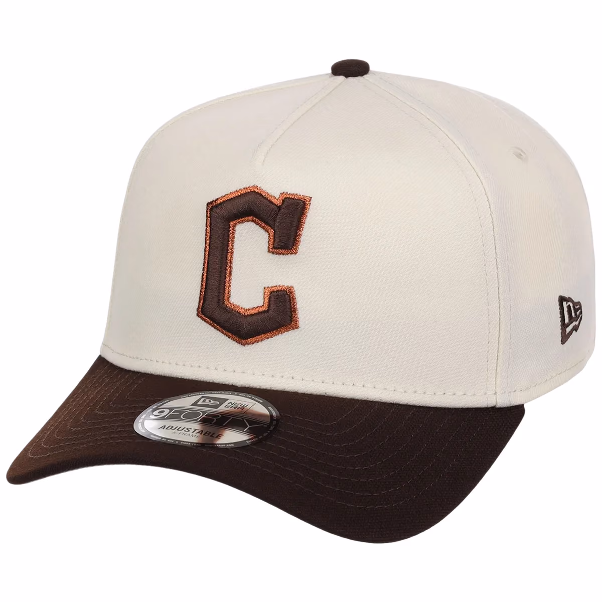 Cleveland Guardians MLB Chrome x Burnt Wood FASHION CORE New Era 9FORTY A-Frame detail view