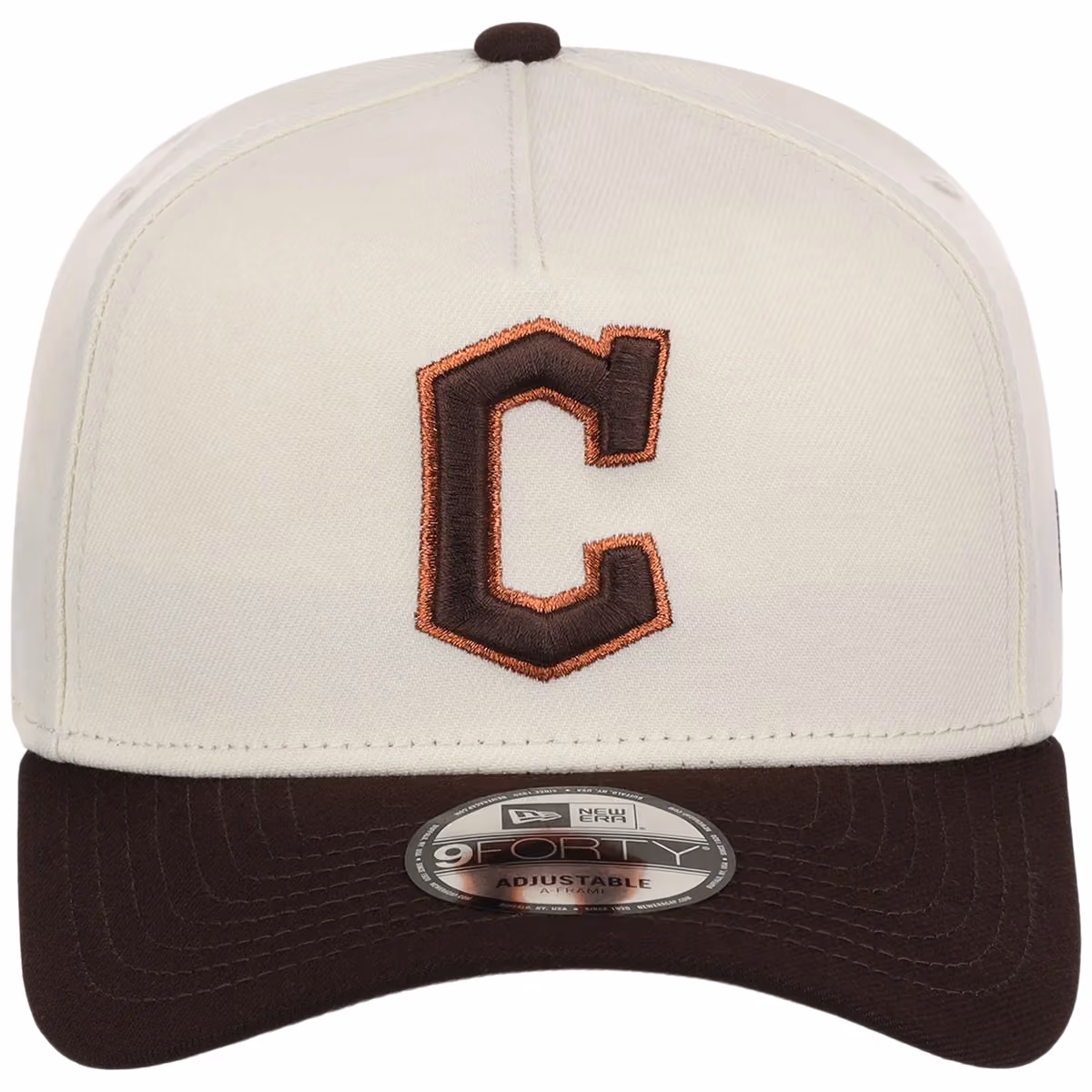 Cleveland Guardians MLB Chrome x Burnt Wood FASHION CORE New Era 9FORTY A-Frame detail view