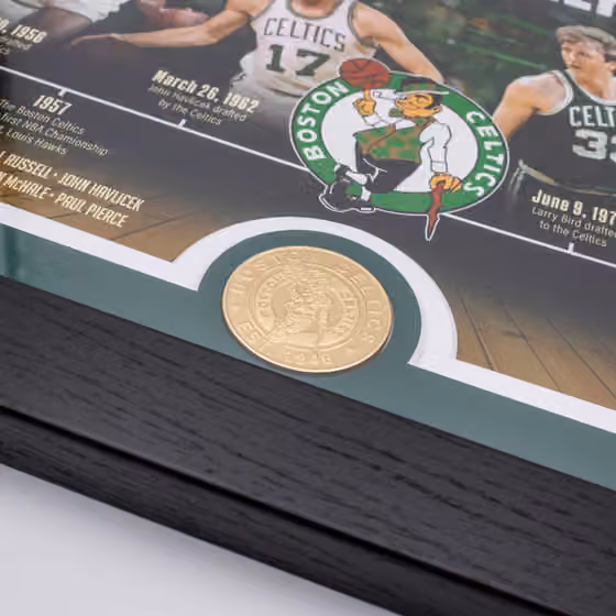 Boston Celtics Vintage Timeline Bronze Coin NBA Photo Frame view 2