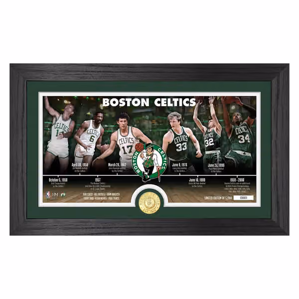 Boston Celtics Vintage Timeline Bronze Coin NBA Photo Frame view 1