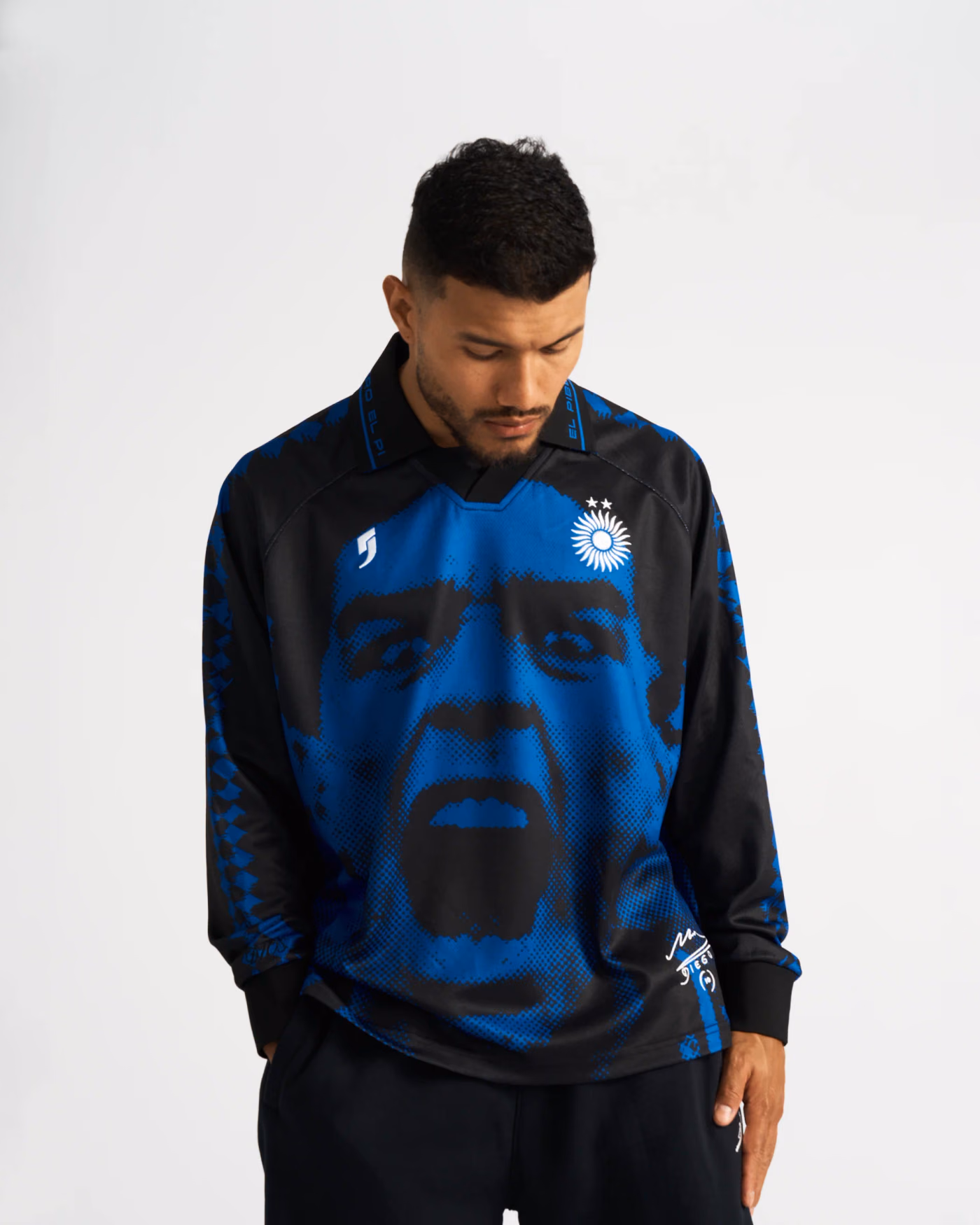 Jersevo Custom Personalized Maradona® "The Scream" Longsleeve Polo detail view 9