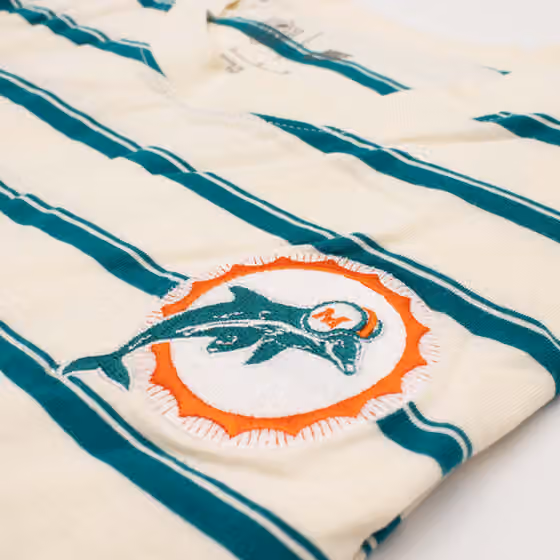 Miami Dolphins Rewind Striped Club NFL T-Shirt view 3
