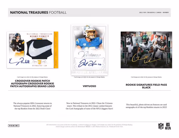 2022 Panini National Treasures Football Hobby Box NFL view 3