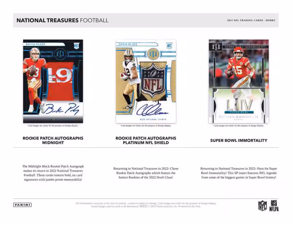2022 Panini National Treasures Football Hobby Box NFL view 2