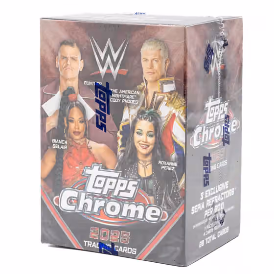 2025 Topps Chrome WWE Wrestling Blaster Box view 1