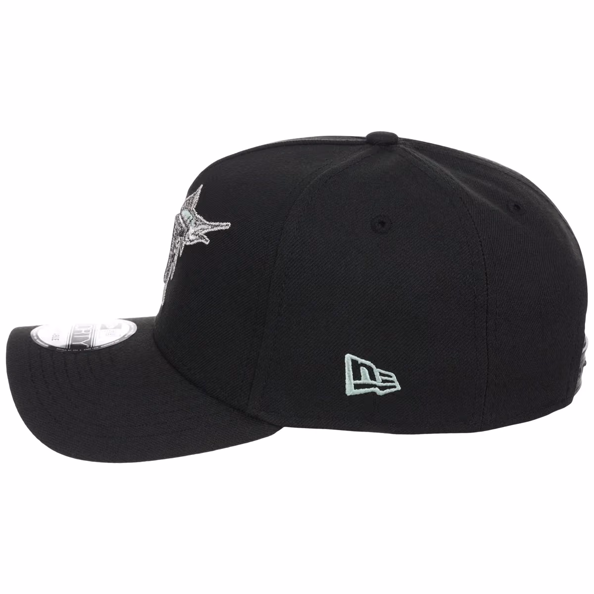 Florida Marlins MLB Alpine Snow New Era 9FORTY A-Frame detail view