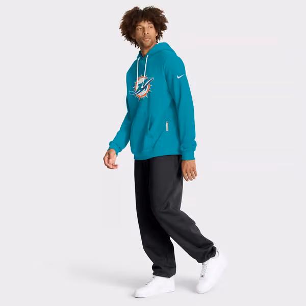 Miami Dolphins 2025 NFL Sideline Standard Issue Hoodie Aqua view 4