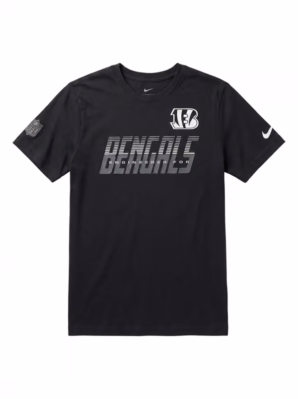 Cincinnati Bengals 2026 NFL Sideline Team Issue Dri-Fit T-Shirt Black view 1
