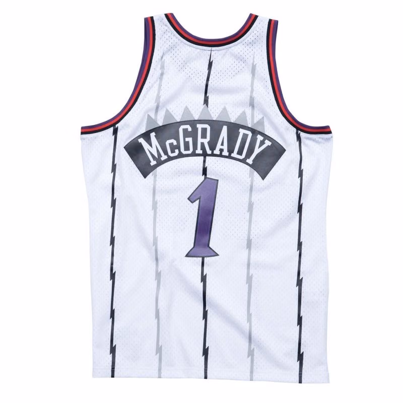 Tracy McGrady #1 Toronto Raptors 1998-99 Mitchell & Ness Swingman NBA Jersey White view 2