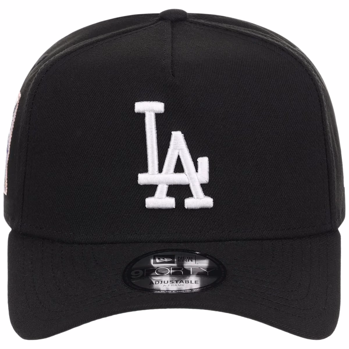 Los Angeles Dodgers MLB Black Dome New Era 9FORTY A-Frame detail view
