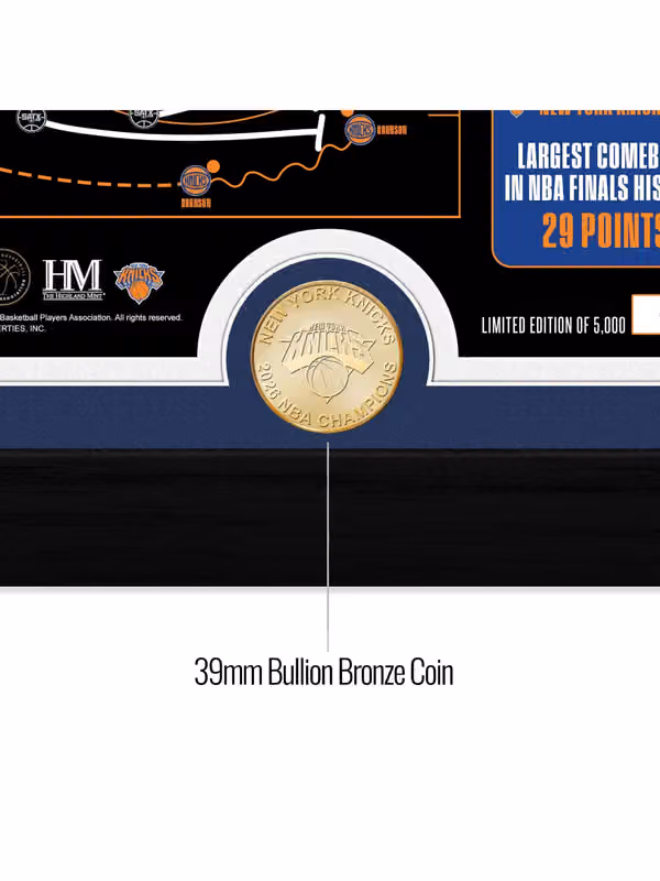New York Knicks 2026 NBA Finals Game 4 OG Tip-In Bronze Coin Framed Photo view 2
