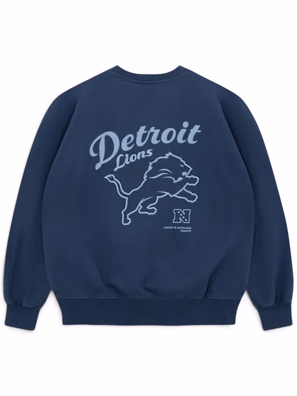 Detroit Lions L&L '96 Classics NFL Crew Sweater Navy view 1